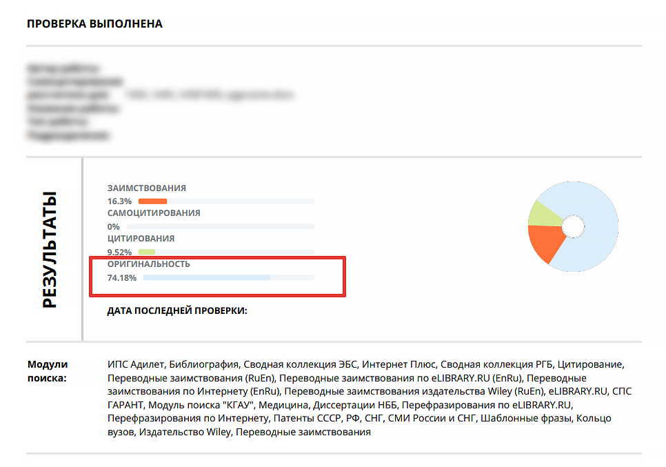 оригинальность в отчёте на плагиат