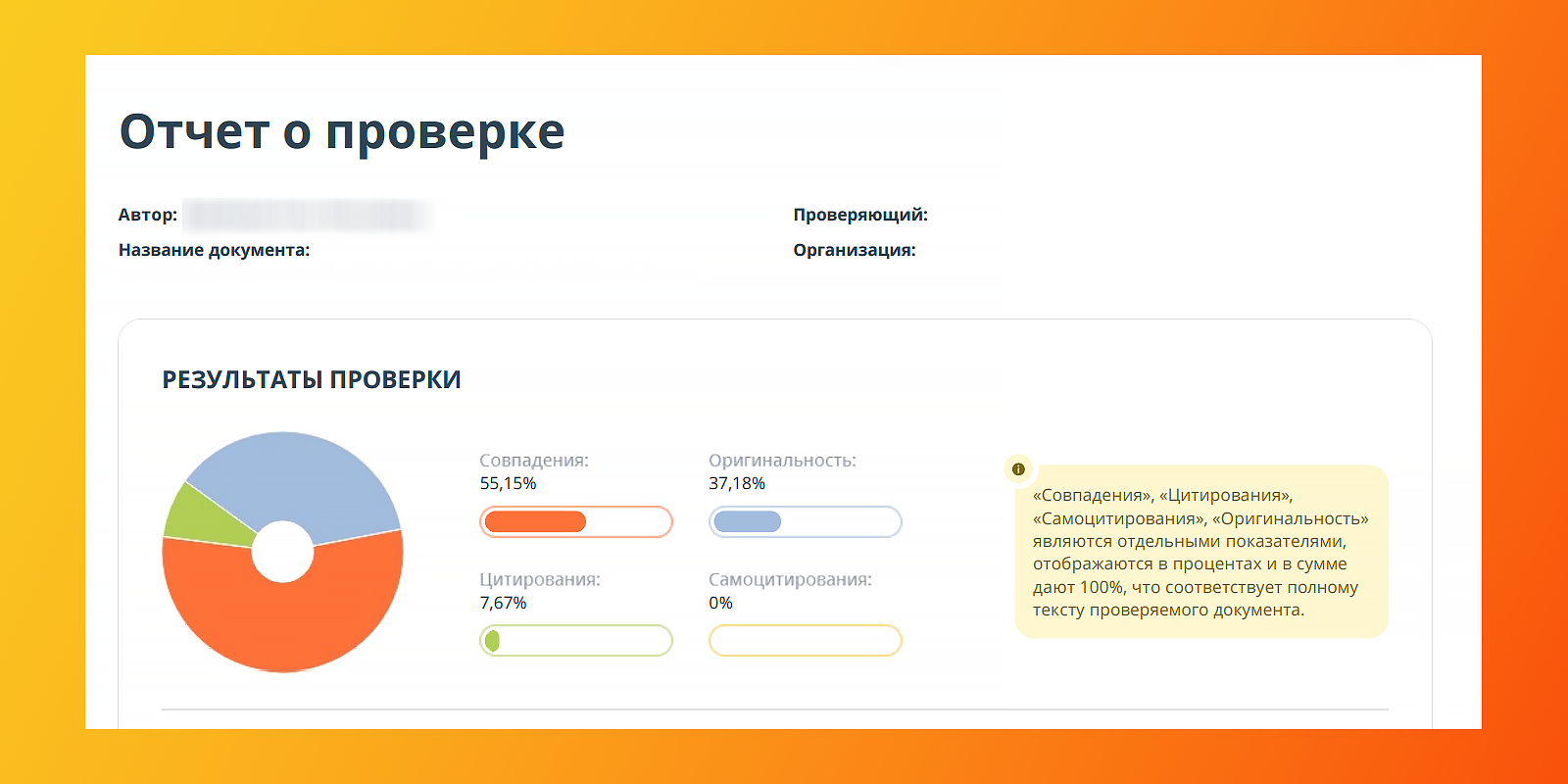 отчёт проверки антиплагиат вуз