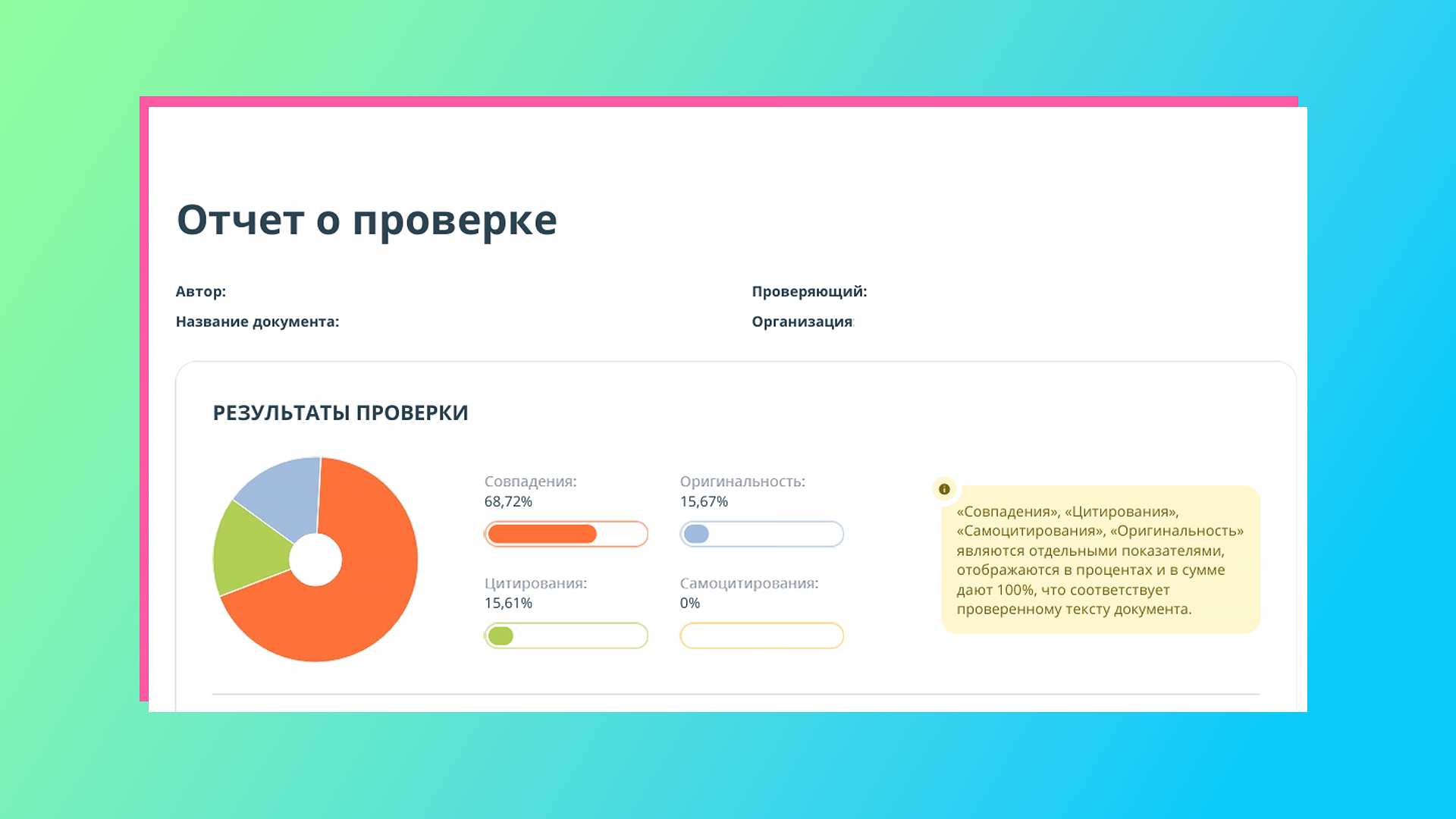 отчёт о проверке на плагиат