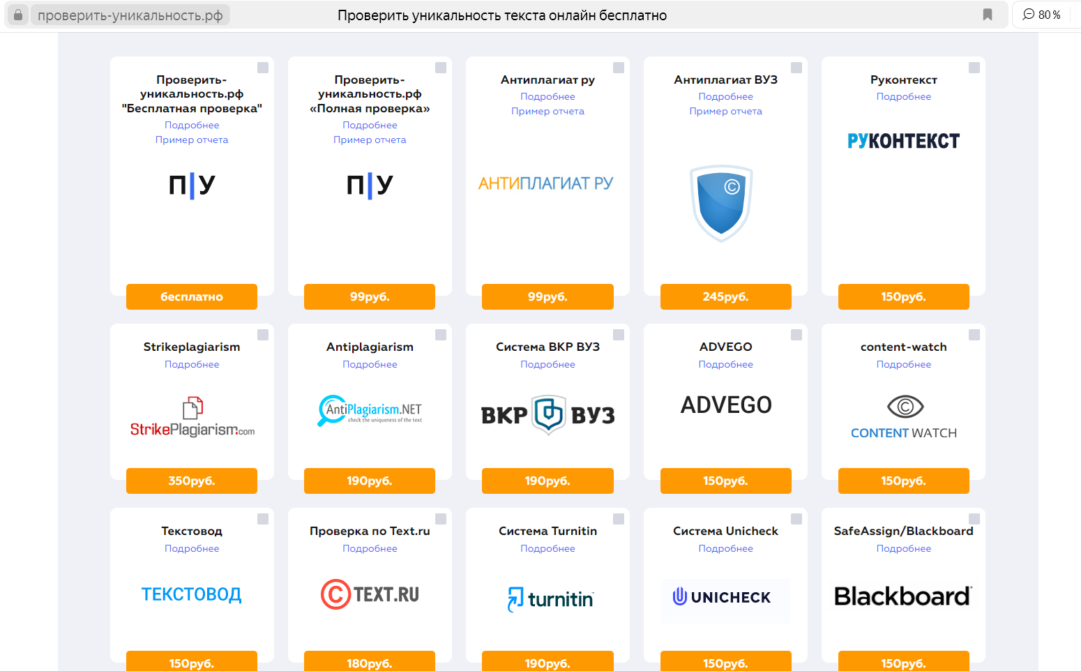 выбор системы проверки работы на уникальность